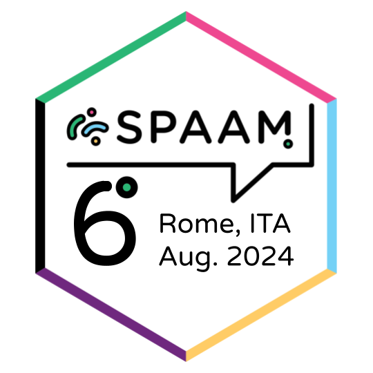 SPAAM6 Logo with Rome ITA, Aug. 2024 written on it